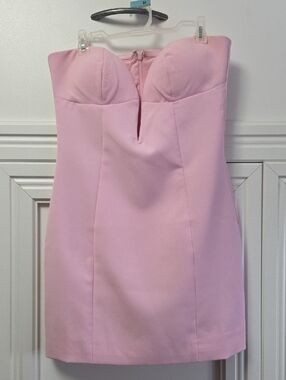 Away Strapless Light Pink Mini Dress with Sweetheart Bust